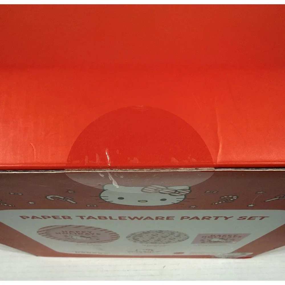 HELLO KITTY Christmas Holiday‎ Candy Cane Party Tableware Set - Plates & Napkins